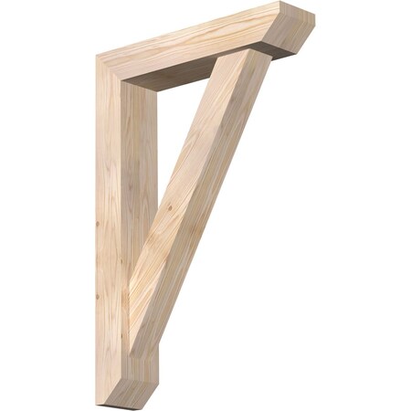 Ekena Millwork Traditional Slat Smooth Bracket w/ Offset Brace, Douglas Fir, 5 1/2"W x 24"D x 36"H BKT0604X24X36TRA06SDF